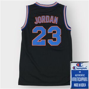 Vintage Michael Jordan Jersey Mens M Black Champion Tune Squad Space Jam